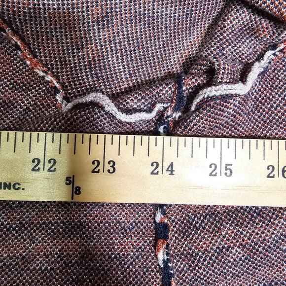 Western Aztec Luxurious Feeling Stretchy Knit Hoodie Cardigan with Belt PTP 24 - Picture 6 of 9